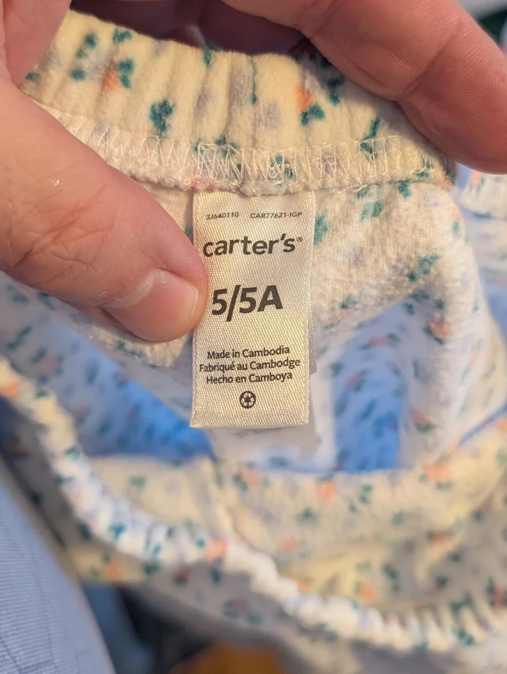 Carter's Size 5 / 5A Fleece Pajamas Girls